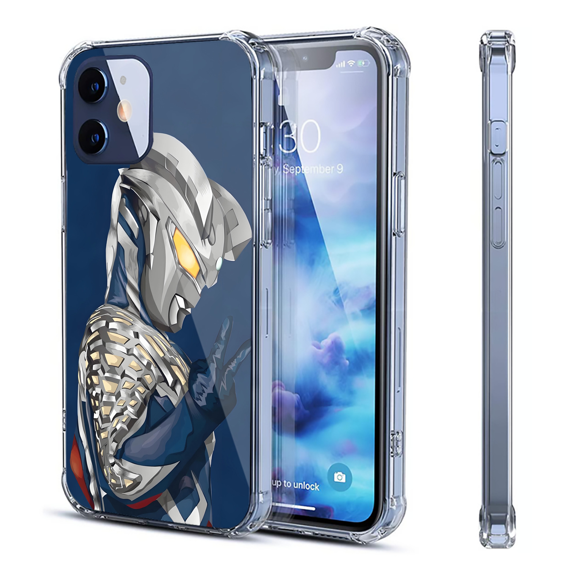 （画像用） ウルトラマン Ultraman 【iPhone 12シリーズ対応】透明スマホケース（クリアソフトケース）